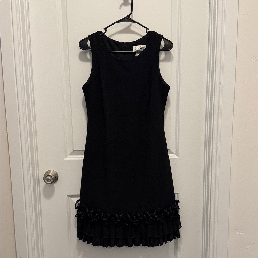 Joseph Ribkoff Black Sleeveless Ruffle-Hem Mini Dress